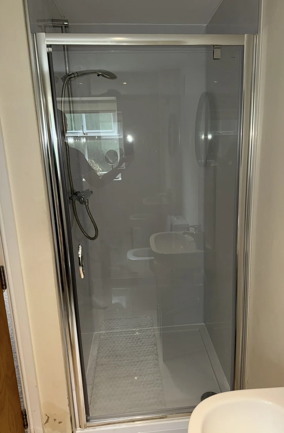 Shower enclosure from McCarron’s plumbing work